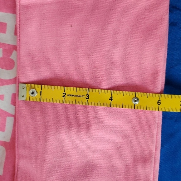 4/$20 pink canvas beach bag with hologram straps - Picture 9 of 10
